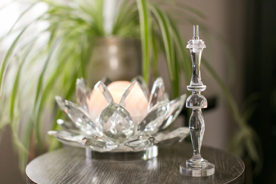 Fleur de cristal et bougie